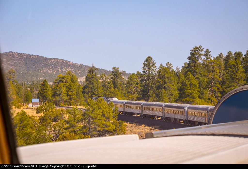 Grand Canyon Railway traveling to the Canyon